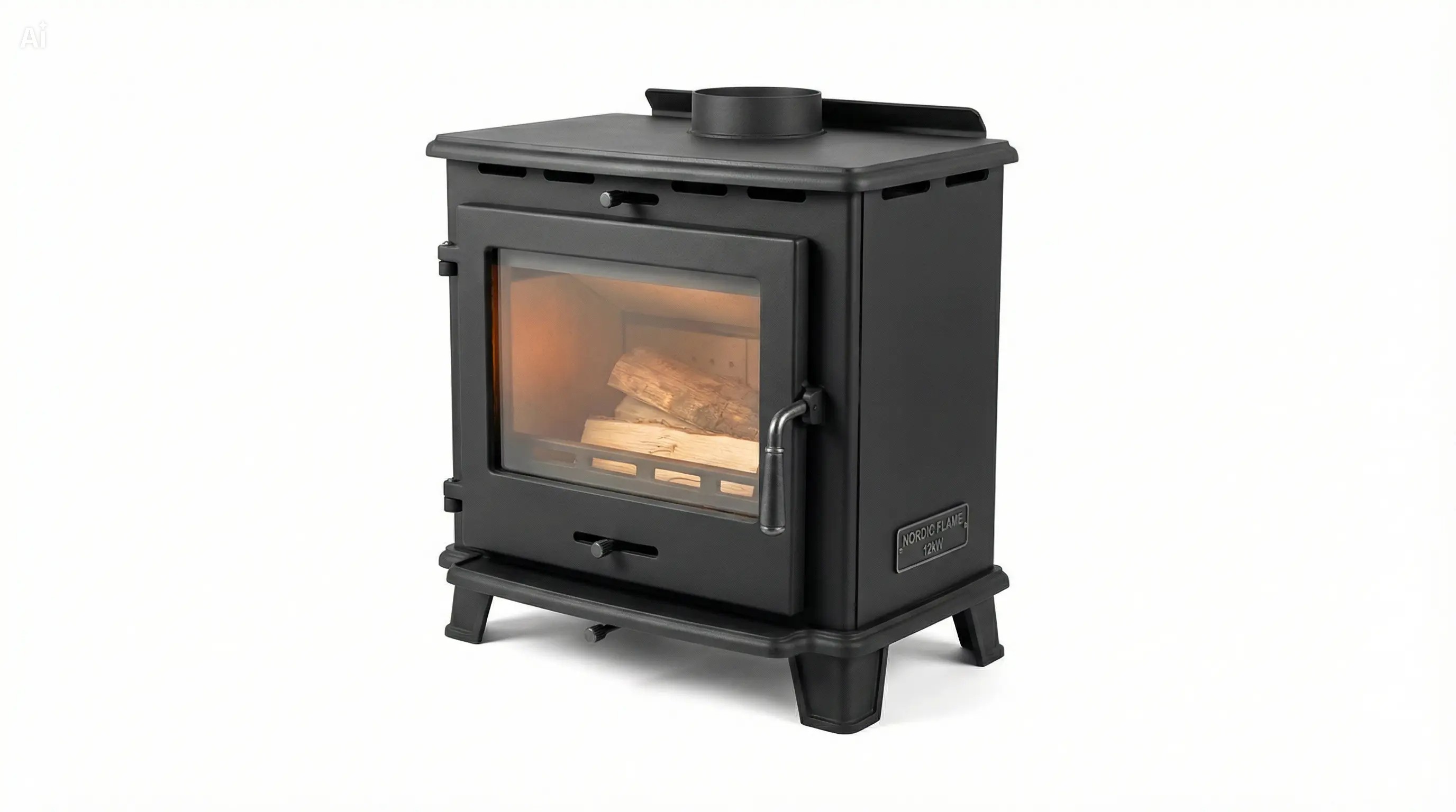 Poêle à bois haute puissance 12 kW