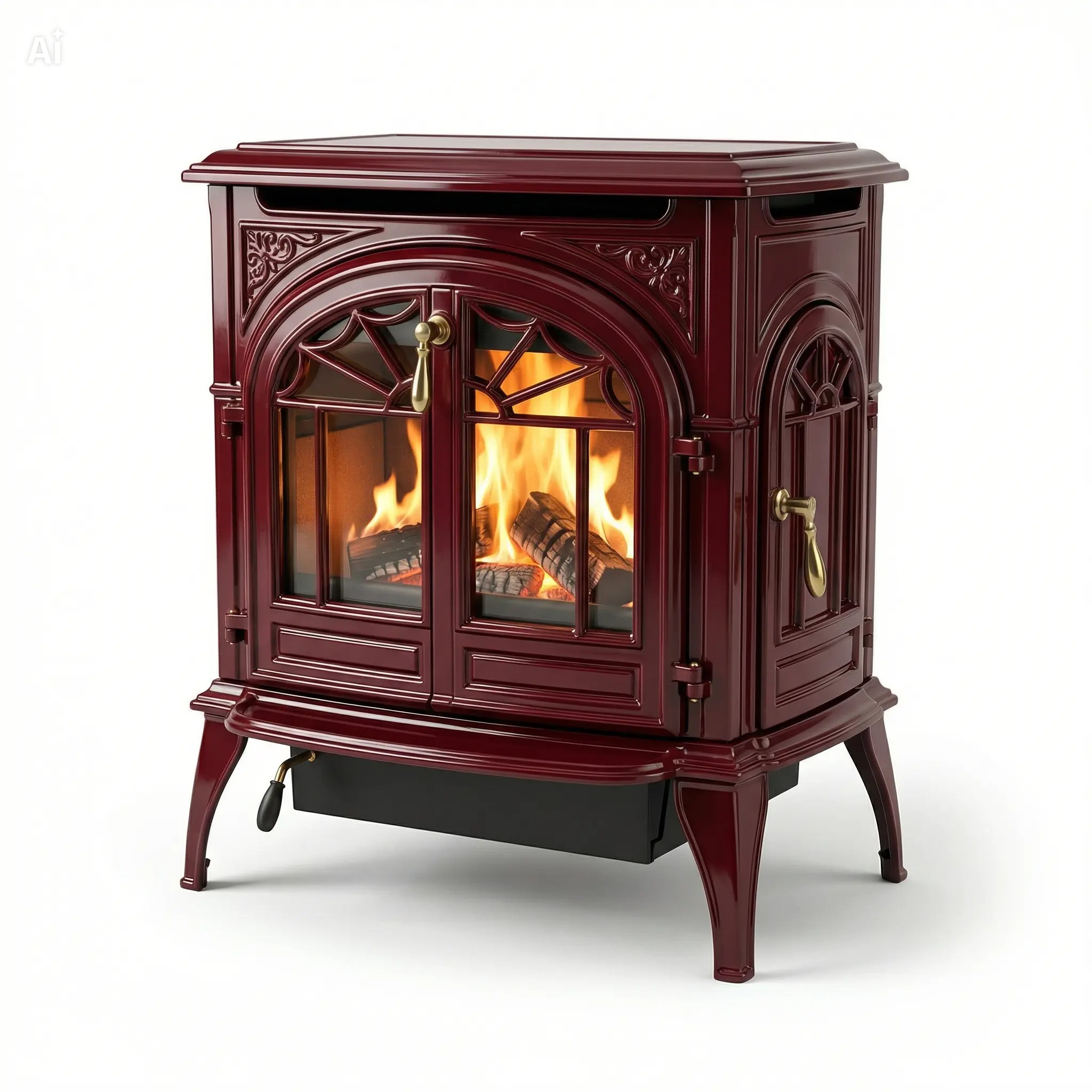 Poêle à bois en fonte émaillée haute inertie