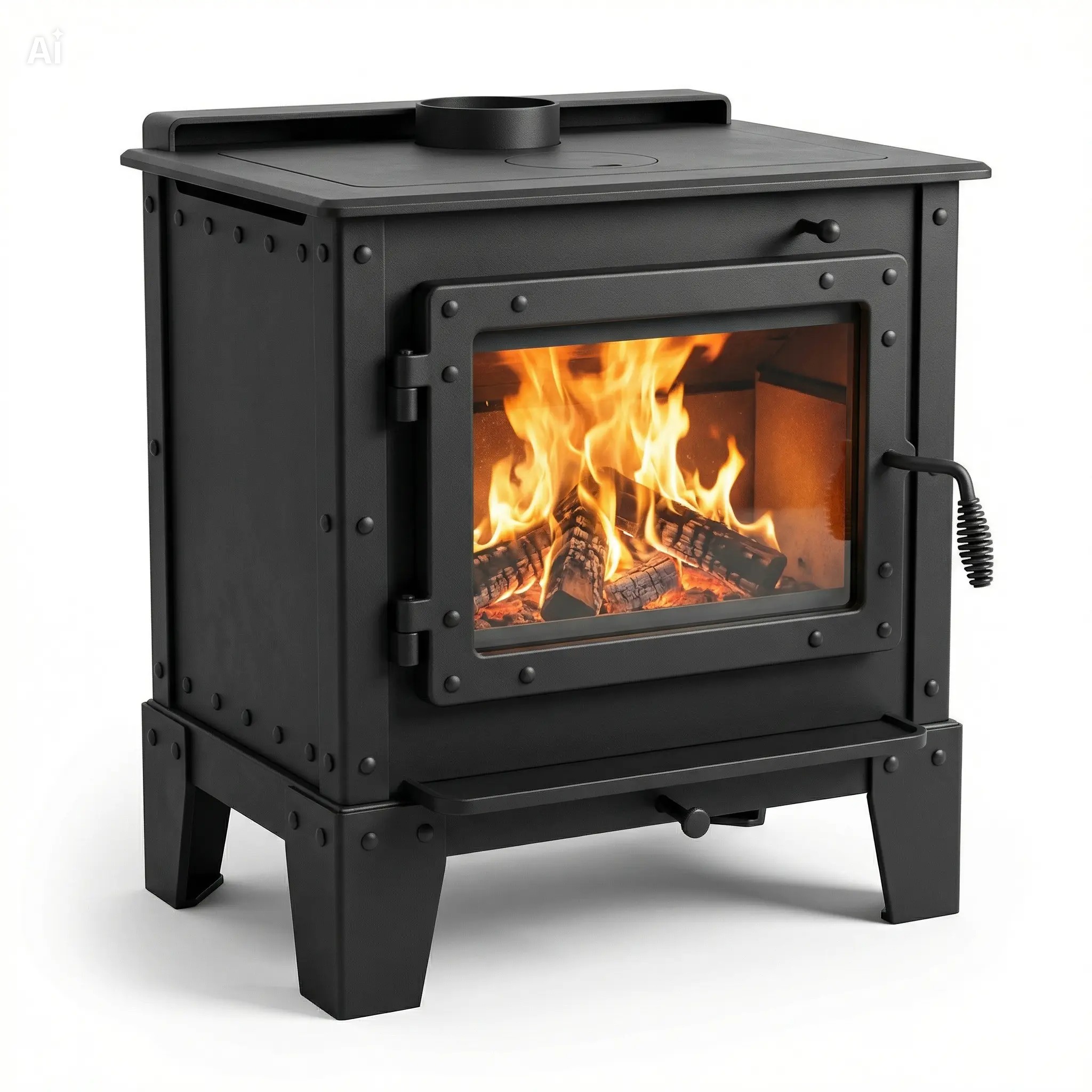 Poêle à bois robuste usage intensif