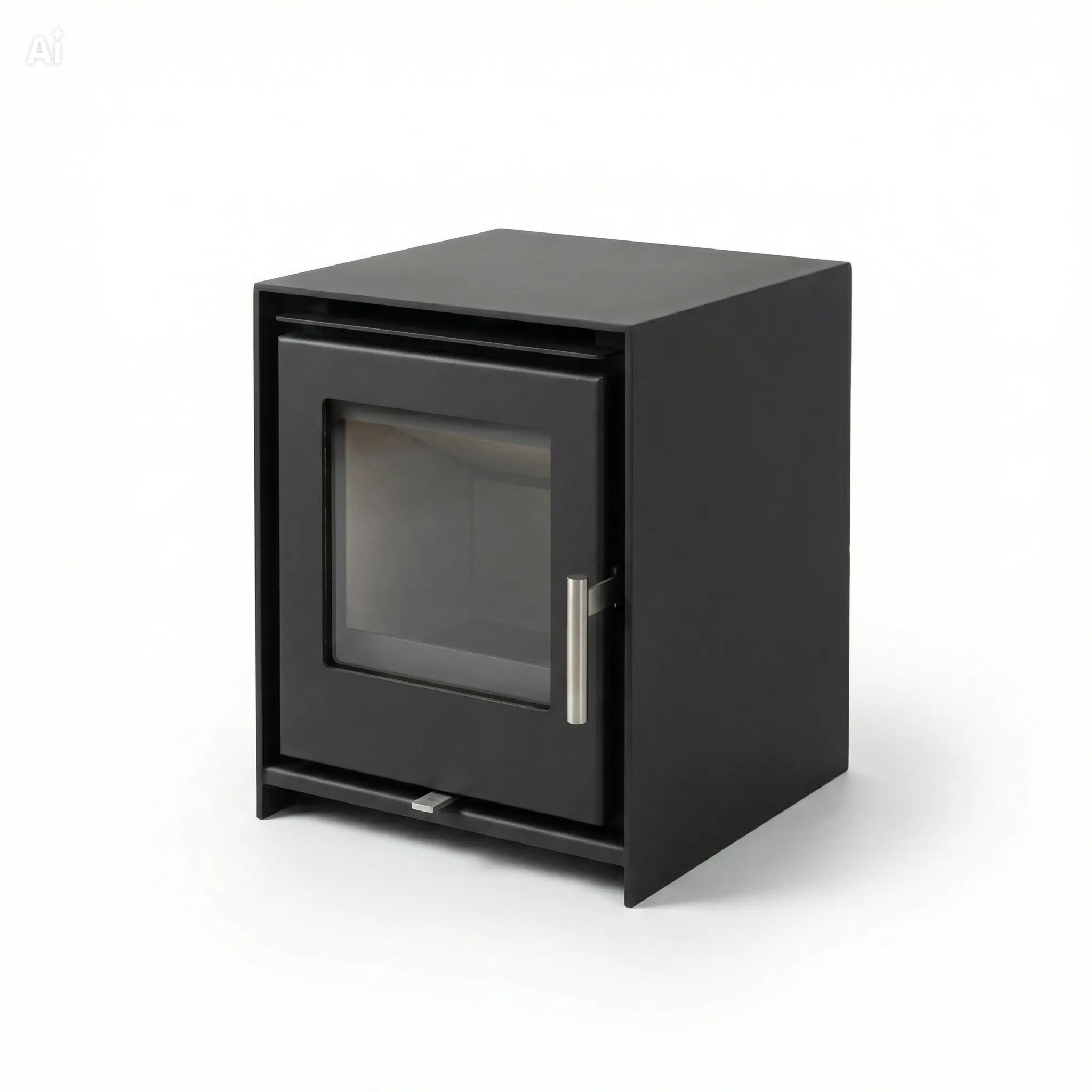 Poêle à bois compact minimaliste