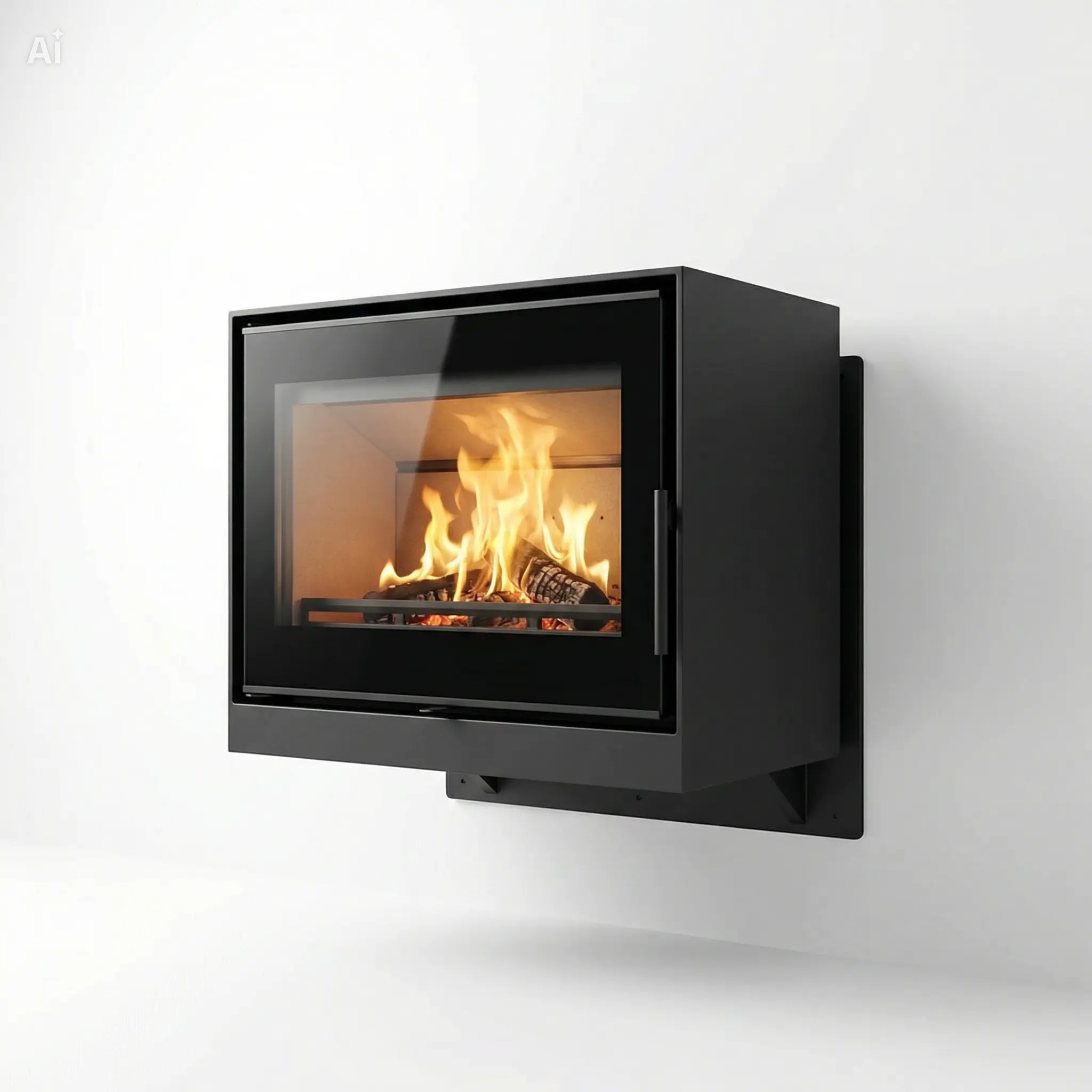 Poêle à bois suspendu design contemporain