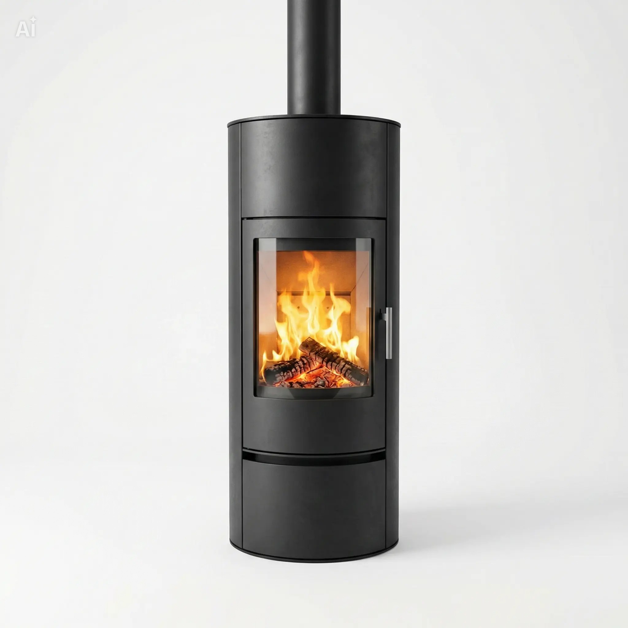 Poêle à bois design compact vertical